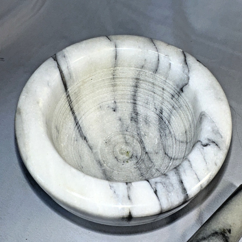 Vintage Cooks Club Marble Mortar & Pestle Set 4 inches Excellent Condition - Picture 2 of 9